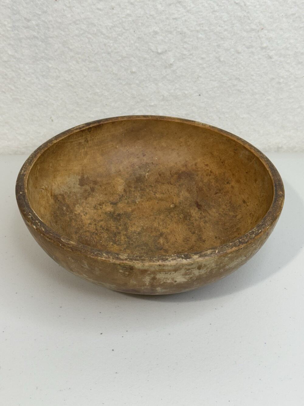 Antique Hand Carved Wood Pine Dough Bowl Primitive Hand-Turned Natural Patina